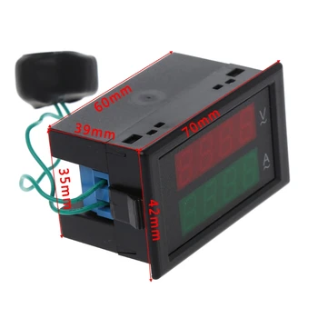 AC80-300V 100A Digitální Ampérmetr Aktuální Voltmetr Duální Displej LED Volt Amp Měřidlo