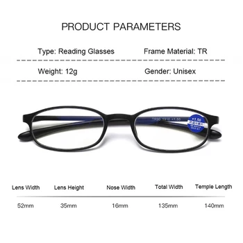 Ahora TR90 Ultralight Malý Oválný Rám Brýle na Čtení Ženy Muži Modré Paprsky Presbyopie Brýle Unisex +1.0 1.5 2.0 2.5 3.0 3.5 4