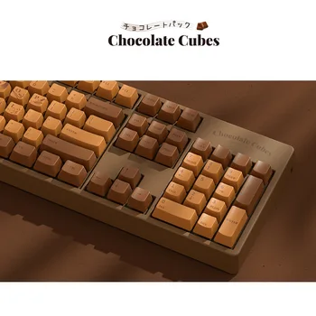 Ajazz ak510 čokoláda cherry, mechanická klávesnice, cherry osy hru office 104 klíč retro mechanické klávesnice dvě barevné SA ball cap