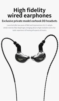 AK VYBORNE BL-01 BL01 10mm Biologických Vláken Bránice V Ear Sluchátka hi-fi DJ Sportovní Sluchátka Sluchátka BL03 BL05 BL05S
