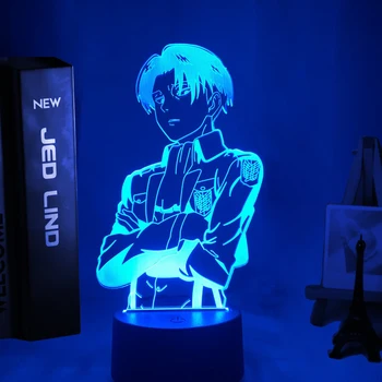 Akryl Stolní Lampa Anime Útok na Titan pro Domácí Pokoj Dekor Světlo studené dítě Dítě Dárek Kapitán Levi Ackerman Obrázek Noční Světlo