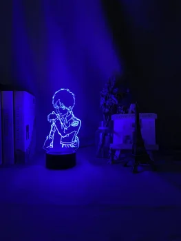 Akrylové 3d Led Noční Světlo Eren Yeager Obrázek Ložnice Dekor Noční světlo Dropshipping Baterie napájení Lampy Útok na Titan Dárek