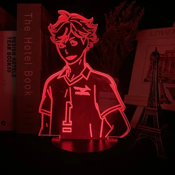 Akrylové Led Noční Světlo Anime Haikyuu Shoyo Hinata Obrázek pro Děti Ložnice Dekor Noční světlo Super Manga Gadget Dítě Stolní Lampa