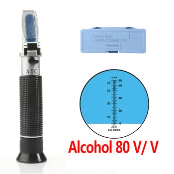 Alkohol Refraktometr Přenosný Kapesní ATC Alkohol Refraktometr Alkoholu Objemových Procent Tester s 0-80% Rozsah Měření