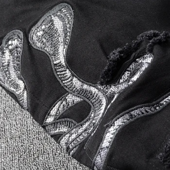 Americký Streetwear Móda Muži Džíny Vyšívání Designér Roztrhané Džíny Mužů, Zničil Punk Kalhoty Černá Barva Hip Hop Hubená Džíny