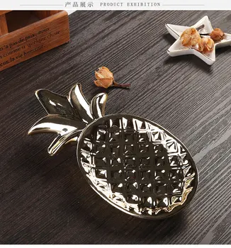 Ananas stripe dort desku keramické šperky displej jídlo, pečení cukroví bar dekorace košíček čaj zásobník