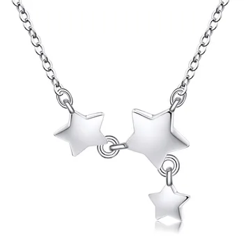 ANENJERY 925 Sterling Silver Little Star Klíční kost Řetěz Náhrdelník Pro Ženy S-N217
