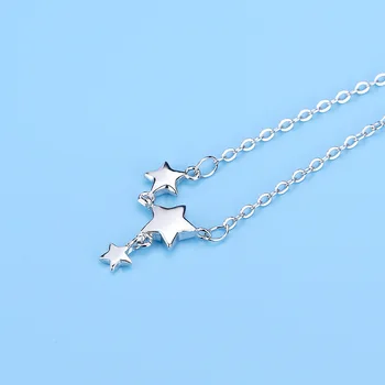 ANENJERY 925 Sterling Silver Little Star Klíční kost Řetěz Náhrdelník Pro Ženy S-N217