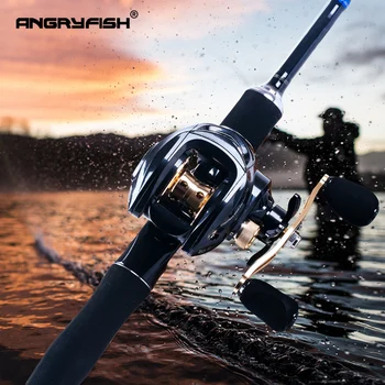 Angryfish Přívlačové Naviják Duální Brzdový Systém Navijáku 7 KG Max Přetáhněte 10+1 Bb 6.3:1 Rybářský Naviják vysokorychlostní