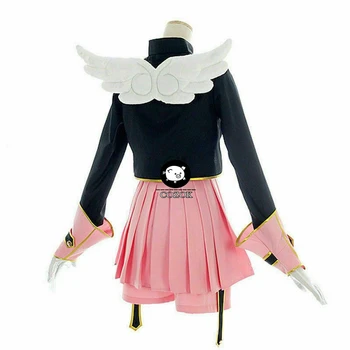 Anime Cardcaptor Sakura Kinomoto Sakura Růžové Šaty Cosplay Kostým, Uniformy Kompletní Výstroj