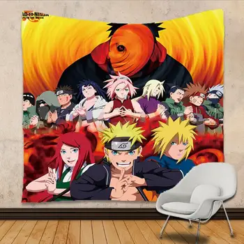 Anime One Piece Postavy Naruto kreslený Deku Gobelín 3D Tištěné Tapestrying Obdélníkový Home Dekor Zdi Visí styl-3