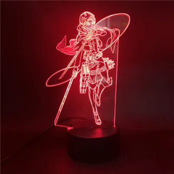 Anime Postavu Útok na Titan Levi Ackerman LED Noční Světlo Akrylové 3d Světlo Lampy Dítě, Děti, LED Osvětlení Domů Ložnice Dárek