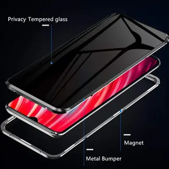Anti Glare Magnetické Pouzdro Redmi Note 8 Pro 8T K20 K30 tónovaná Skla Kovový Bumper Pro Xiaomi Note 10 lite CC9 Pro POCO F2 Pro Případ