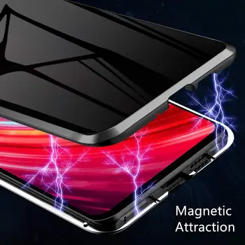 Anti Glare Magnetické Pouzdro Redmi Note 8 Pro 8T K20 K30 tónovaná Skla Kovový Bumper Pro Xiaomi Note 10 lite CC9 Pro POCO F2 Pro Případ