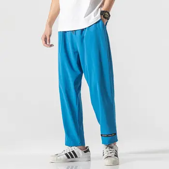 Aransue Nové Pánské Jarní Letní jednobarevné Kalhoty Harajuku Neformální Hippie Móda Streetwear Kalhoty,#698