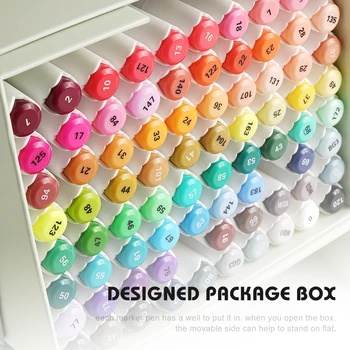 Arrtx 80 Zářivé Barvy Sada Alkoholu Marker ALP Dual Tipy značkovače pro Kreslení, Skicování Kartu pro Navrhování Umění Podporuje Umění t