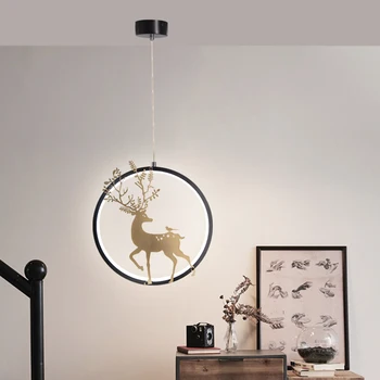 Artpad Moderní Umění, Design, Kulaté Závěsné svítidlo Pro Obývací Pokoj Ložnice Příslušenství Akrylové LED Přívěsek Světlo, Kroužky Bílá Černá