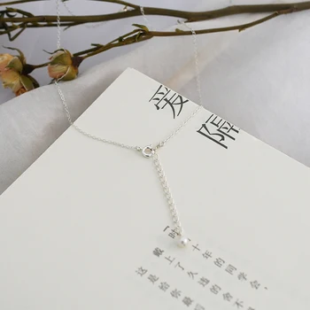 ASHIQI Přírodní Sladkovodní Pearl 925 Sterling Silver pearl náhrdelník náhrdelníky pro ženy