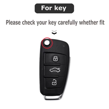 Auto Car Styling ABS Uhlíkových Vláken Klíč Pouzdro Pro Audi A1 A3 A4 A5 Q7 A6 C5 C6 Držák do Auta Shell Vzdálené Kryt Car Styling keychain