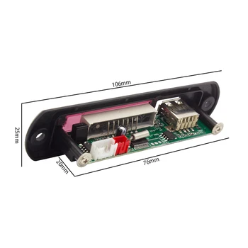 Auto Digitální LED 12V Auto MP3 Přehrávač Zvukové Úpravy Decoder Board Panel, Podpora FM Rádio, USB, Dálkové Displej Funkce Paměti