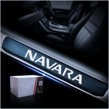 Auto, Dveře, Parapet Protector Šoupat Pro Nissan Navara 4D Carbon Fiber Vinyl Samolepka práh Dveří stráž Interiéru, Auto Příslušenství, 4ks