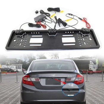 Auto Parkovací Evropské Spz Rám Couvání Radar Parkovací Kamera Senzor Auto Detektor Noční Vidění 170 Stupeň