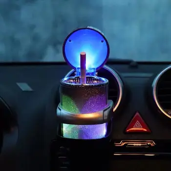 Auto Popelník s LED Světlo Cigareta, Doutník Popelník Nádoba Popelníku Plynové Láhve Kouř Držák Skladování Cup Auto Dodávky