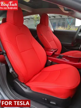 Auto Potahy Pro Tesla Model 3 S Půl Surround Vodotěsné Kožené Sedačky Chránič S air otvory na Zakázku Ineriérovými Příslušenství