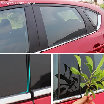 Auto Prostřední Okno Obložení Sloupku Kryt z Uhlíkových Vláken / PVC Proužky Sloupec Dekorace pro Mazda CX5 CX-5 2017 2018 2019 2020 2021