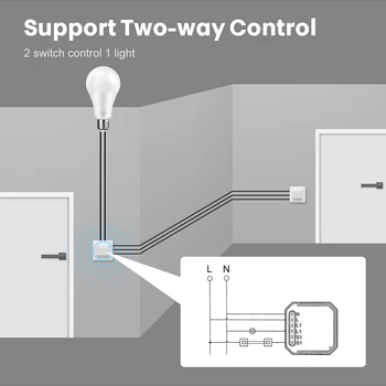 AVATTO Tuya WiFi Switch Modul s Inteligentní Život App Control, Inteligentní Domácí Automatizace Interruptor Wifi Práci pro Alexa, google domov