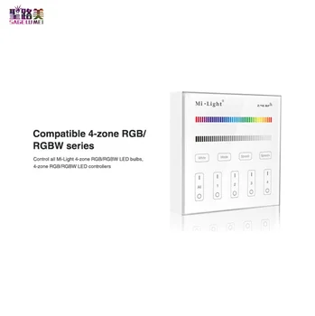 B3 4-Zóny RGB / RGBW Smart Panel Dálkové ovládání 2.4 G RF Dálkové ovládání Pro 4 Zóny Individuálně Ovládat Multi-funkční MiBOXER Mi-Light