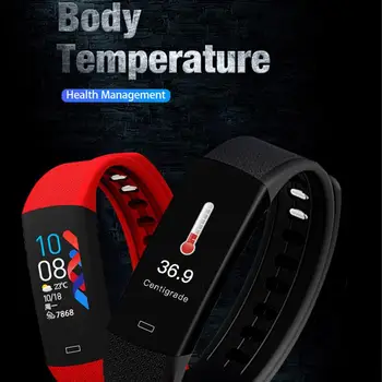 B6W Chytrý Náramek Tělesné Teploty Sledovat Aktivity Fitness Tracker Ip67 Vodotěsné Chytré Hodinky Kapela Krevní Tlak Pro Sport