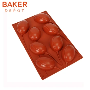 BAKER DEPOT 8 dutiny silikonové formy pro mýdlo želé pudink pečivo Formy dezert plíseň Tulipány tvar