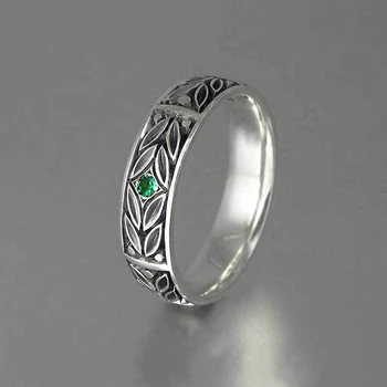 Bali Jelry Retro 925 Silver Ženy Muži Prsten Šperky s Smaragd, Drahokam Příslušenství pro Svatební Zásnubní Prsteny, Pokles lodní dopravy