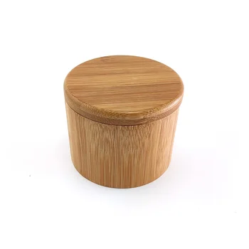 Bambusové kolo sůl krabici s magnetem Kuchyň Bambus Jar Bambusu Bambusové Nádoby použité pro přípravu Čaje nebo Kávy nebo Cukru