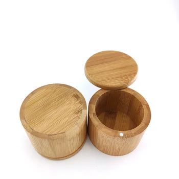 Bambusové kolo sůl krabici s magnetem Kuchyň Bambus Jar Bambusu Bambusové Nádoby použité pro přípravu Čaje nebo Kávy nebo Cukru