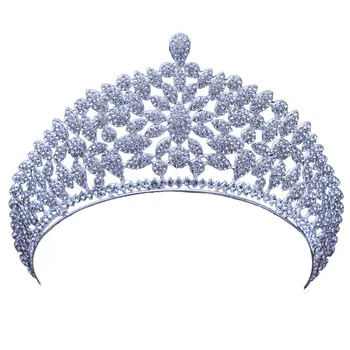 Barokní Luxusní Crystal Leaf Svatební Čelenky Korun Princezna Královna Krásy Drahokamu Závoj, Diadém Čelenka Svatební Vlasy Příslušenství
