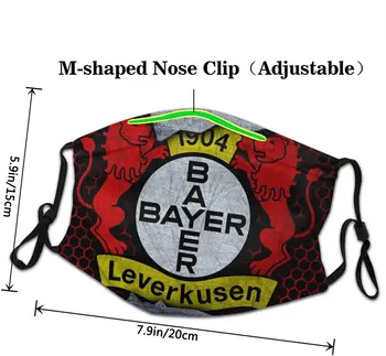 Bayer Leverkusen Ochranu Maska Na Obličej Omyvatelným Opakovaně Použitelné Anti Prach Půl Úst Maska Pro Děti, Mládež, Muži, Ženy, S Nastavitelnou