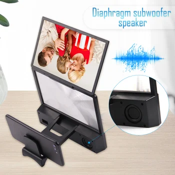 Besegad 12 palcový HD 3D Displej Telefonu Zesilovač Lupa Film Video Projektor s technologií Bluetooth Spearker fotorámeček Mobilní Výkon