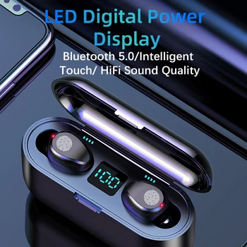 Bezdrátová Sluchátka Bluetooth V5.0 TWS Bezdrátová Bluetooth sluchátka LED Displej S 2000mAh Power Banka Sluchátka S Mikrofonem