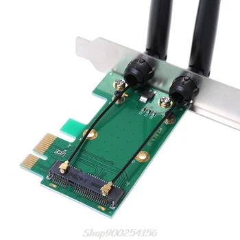 Bezdrátová Síťová Karta WiFi Mini PCI-E Express PCI-E Adaptér, 2 Antény Externí PC Síťové Karty Jy31 20 Dropship