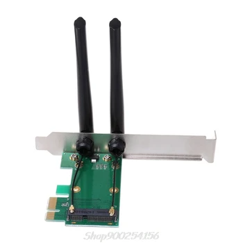 Bezdrátová Síťová Karta WiFi Mini PCI-E Express PCI-E Adaptér, 2 Antény Externí PC Síťové Karty Jy31 20 Dropship
