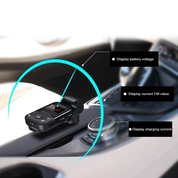 Bezdrátové Aux Modulátor Fm Vysílač, Bluetooth Car Transmisor Handsfree Car Kit Coche Audio Mp3 Přehrávač, USB Nabíječka