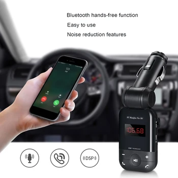 Bezdrátové Aux Modulátor Fm Vysílač, Bluetooth Car Transmisor Handsfree Car Kit Coche Audio Mp3 Přehrávač, USB Nabíječka
