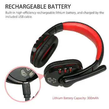 Bezdrátové Připojení Bluetooth 4. 2 Stereo Herní Sluchátka Headset, Ovládání Hlasitosti, Mikrofon, HiFi Hudební Sluchátka s mikrofonem hra pro Xbox PC, PS4