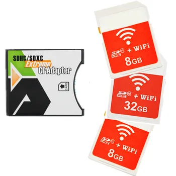 Bezdrátové wi-fi SD karta 8GB 16GB 32GB + SD, SDHC Typu II CF Adaptér Extreme CF Adaptér wifi wireless CF Paměťové Karty