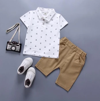 BibiCola Letní Baby Boy Oblečení Děti Oblečení Sady pro Chlapce Batole Boy Oblečení Krátký Rukáv Košile +Džíny Džínové Šortky Oblek