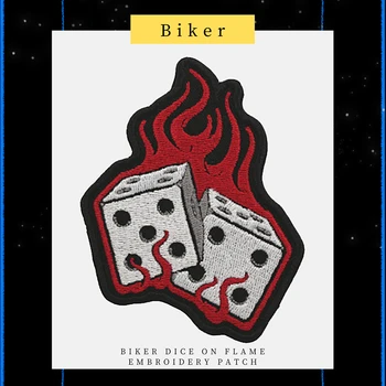 Biker Kostky na Plamen Výšivky Žehlička na Záplaty Jezdec Motocyklu Nášivky Punk v Pohodě Odznaky, Vesty, Bundy Vlastní DIY Aplikací