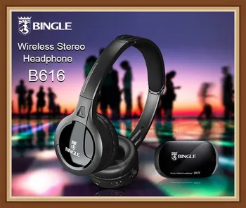 Bingle B616 Multifunkční stereo s Mikrofonem FM Rádio pro MP3, PC Audio Headset bezdrátová sluchátka pro TV