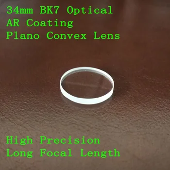 BK7 Optické Sklo Ohniskové vzdálenosti Plano Konvexní Čočky, Zvětšovací Skla Objektivu Průměr 34mm 1KS Zaměření 326mm 240.3 mm Vysoká Přesnost